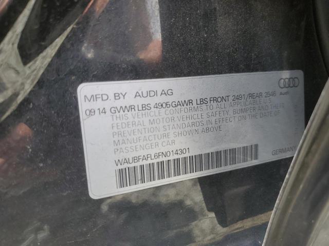 2015 Audi A4 Premium VIN: WAUBFAFL6FN014301 Lot: 57589834