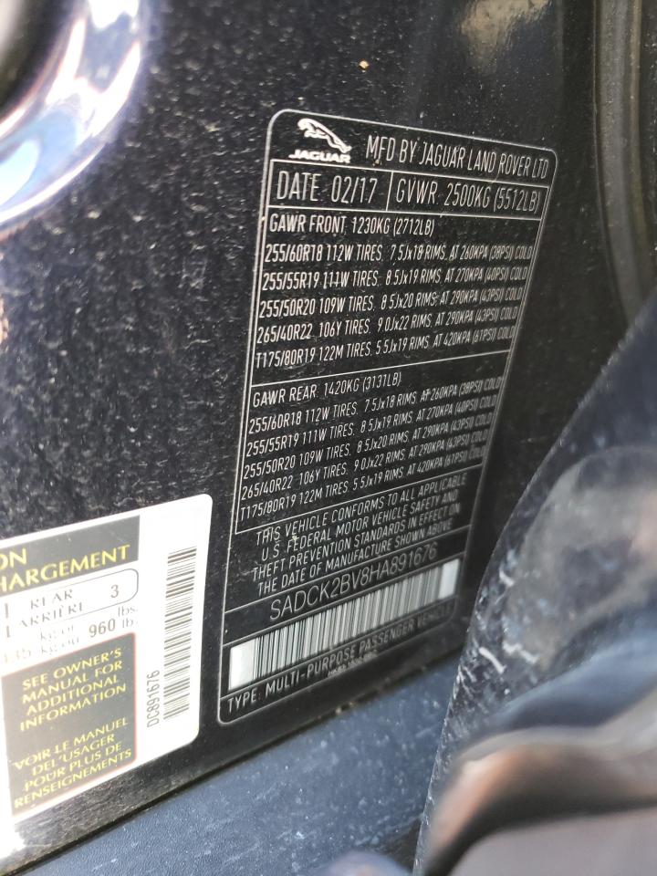 SADCK2BV8HA891676 2017 Jaguar F-Pace Prestige