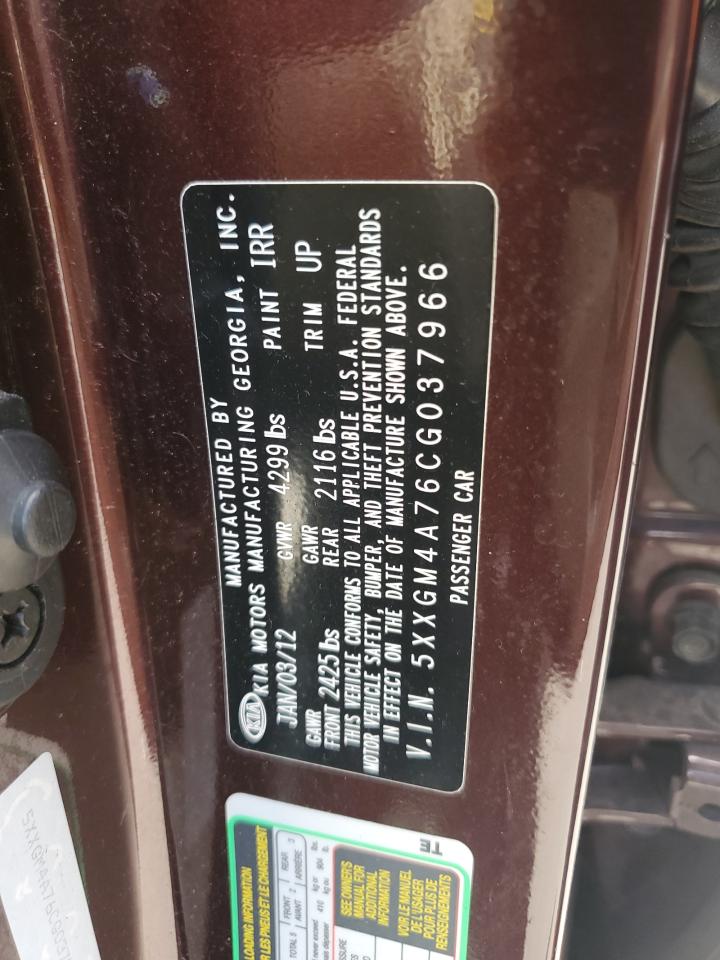 5XXGM4A76CG037966 2012 Kia Optima Lx