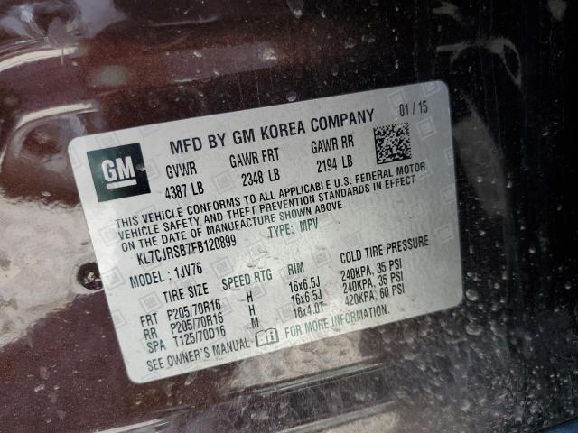 2015 CHEVROLET TRAX 1LT KL7CJRSB7FB120899