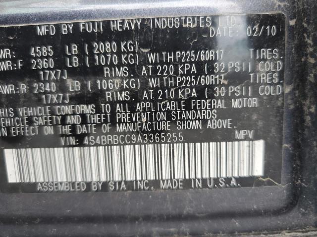 2010 Subaru Outback 2.5I Premium VIN: 4S4BRBCC9A3365255 Lot: 59207334