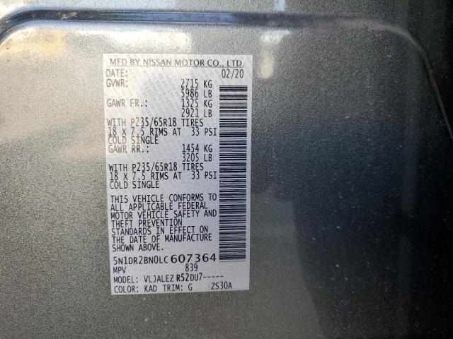 2020 Nissan Pathfinder Sv VIN: 5N1DR2BN0LC607364 Lot: 57976614