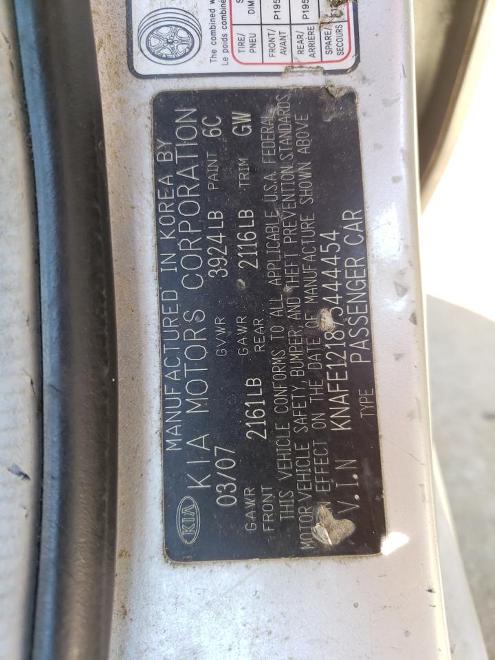 KNAFE121875444454 2007 Kia Spectra Ex