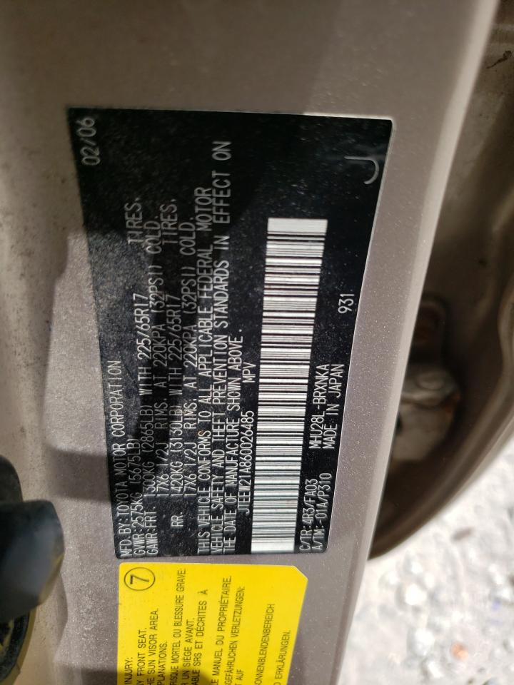 JTEEW21A860026485 2006 Toyota Highlander Hybrid