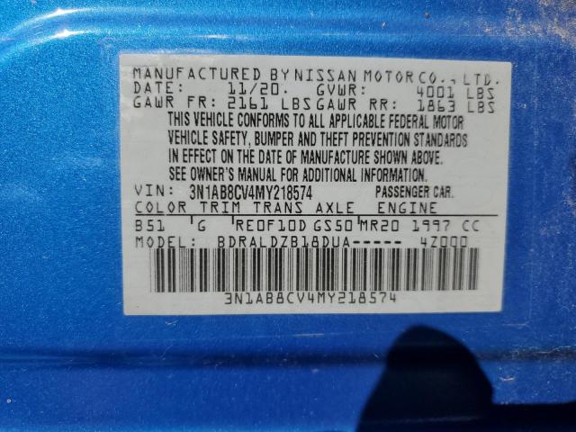 2021 Nissan Sentra Sv VIN: 3N1AB8CV4MY218574 Lot: 60137464