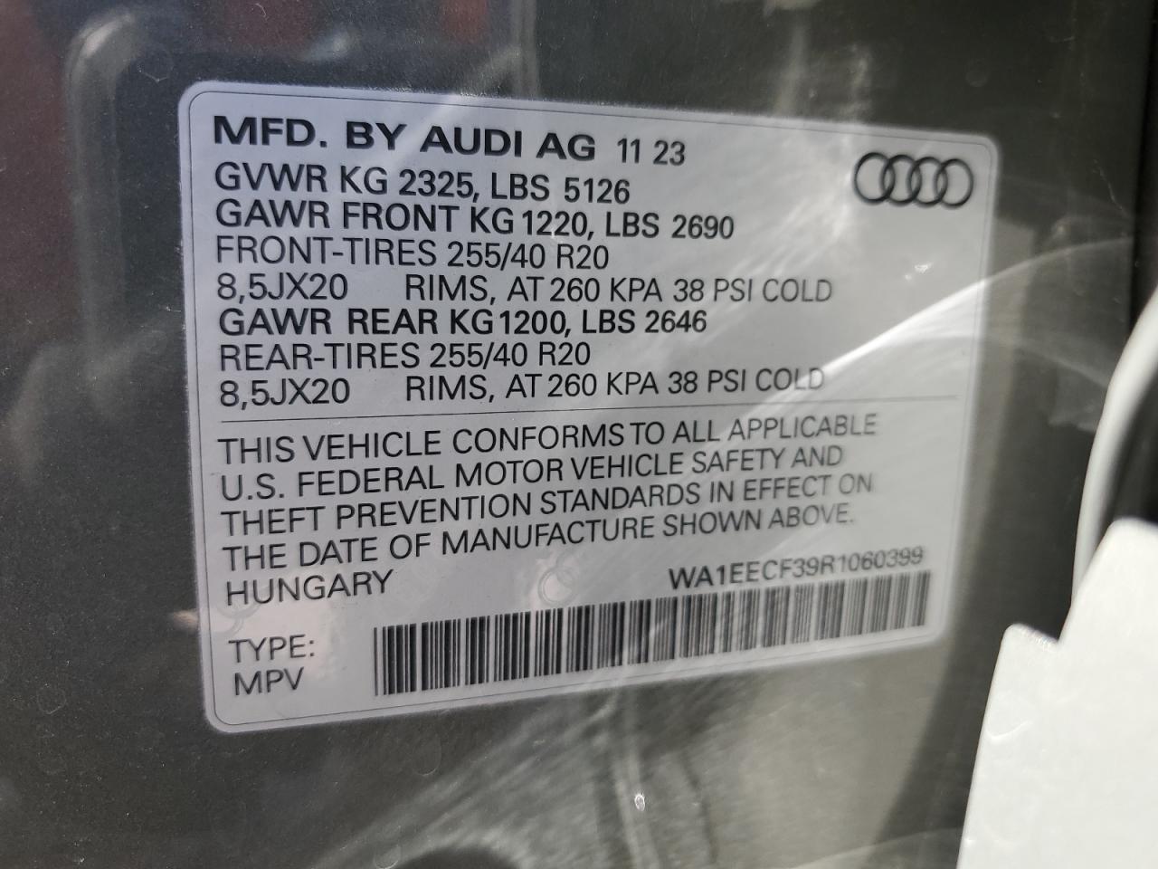 WA1EECF39R1060399 2024 Audi Q3 Premium Plus S Line 45