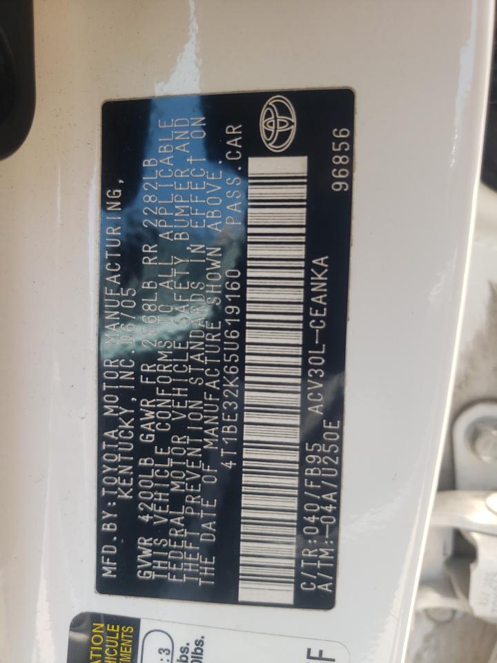 4T1BE32K65U619160 2005 Toyota Camry Le