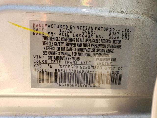 2022 Nissan Sentra S VIN: 3N1AB8BV5NY276065 Lot: 60557724