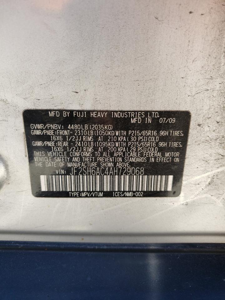 JF2SH6AC4AH729068 2010 Subaru Forester 2.5X