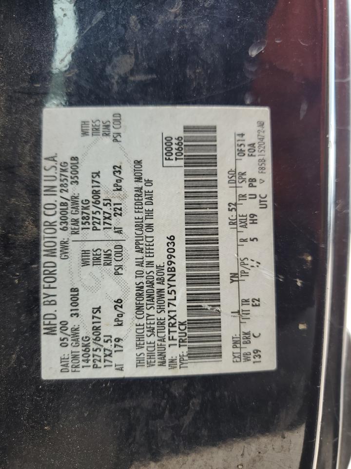 1FTRX17L5YNB99036 2000 Ford F150
