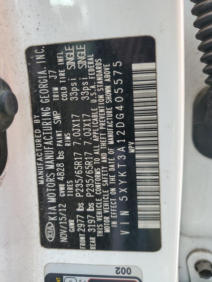 5XYKT3A12DG405575 2013 Kia Sorento Lx