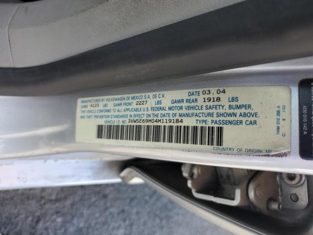 2004 Volkswagen Jetta Gls VIN: 3VWSE69M04M119184 Lot: 60723554