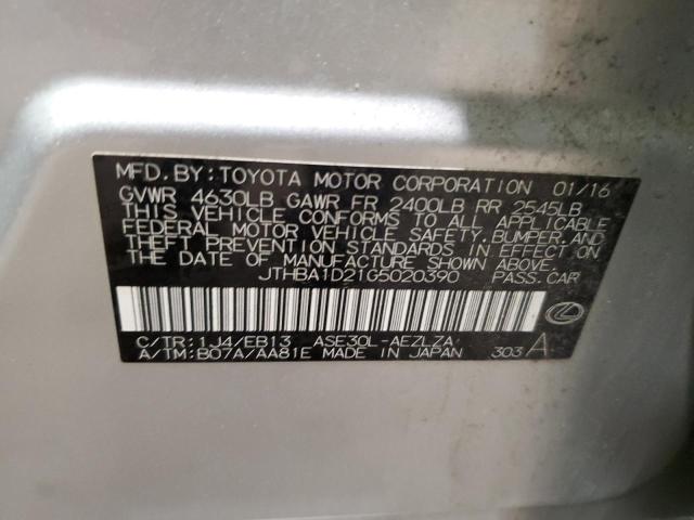 2016 Lexus Is 200T VIN: JTHBA1D21G5020390 Lot: 59625744