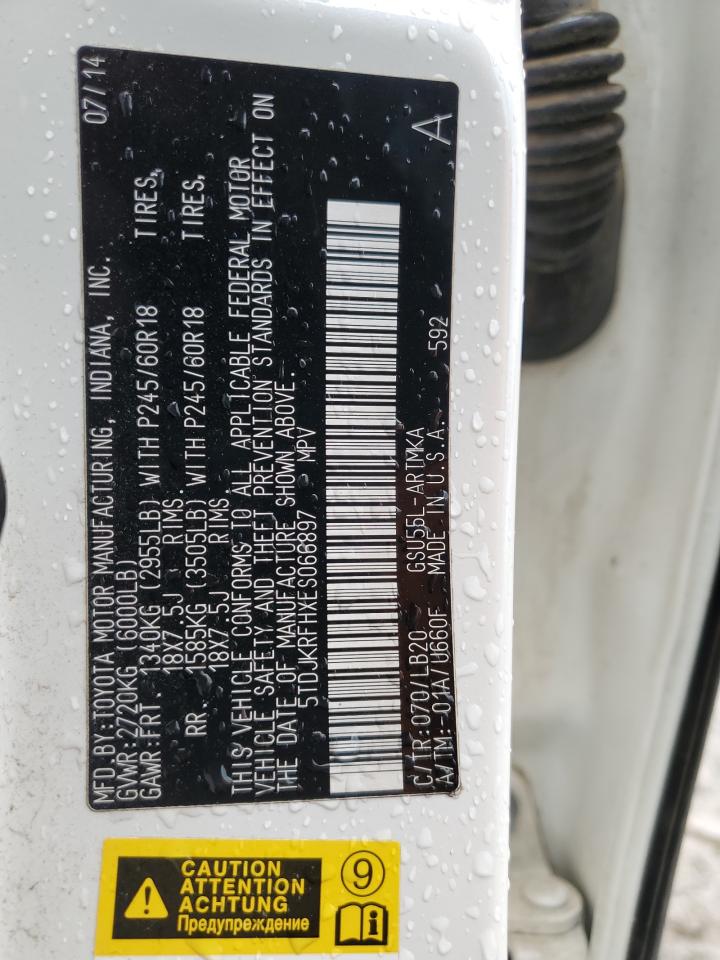 5TDJKRFHXES066897 2014 Toyota Highlander Xle