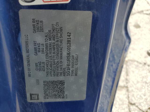 2019 Chevrolet Camaro Ls VIN: 1G1FB1RS8K0128142 Lot: 56918214