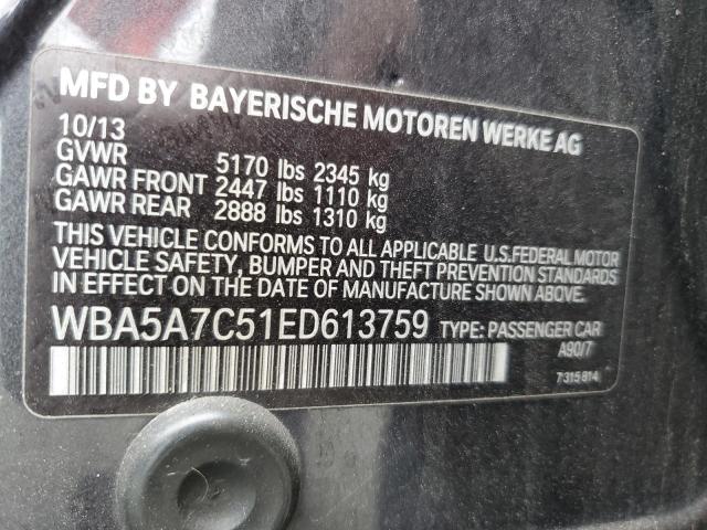 VIN WBA5A7C51ED613759 2014 BMW 5 Series, 528 XI no.12