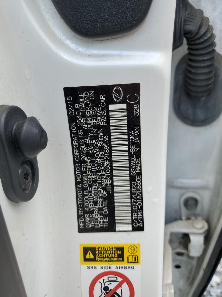 JTHBK1GG3F2188536 2015 Lexus Es 350