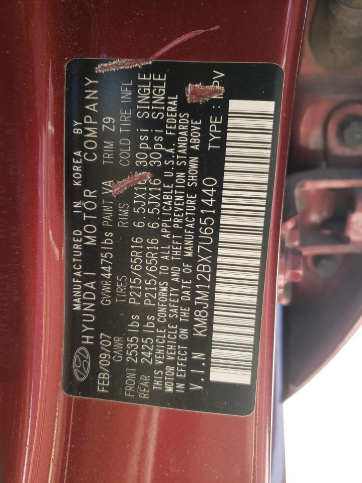 KM8JM12BX7U651440 2007 Hyundai Tucson Gls