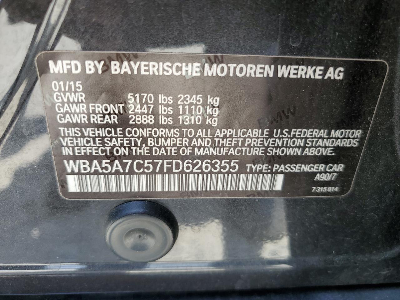 WBA5A7C57FD626355 2015 BMW 528 Xi