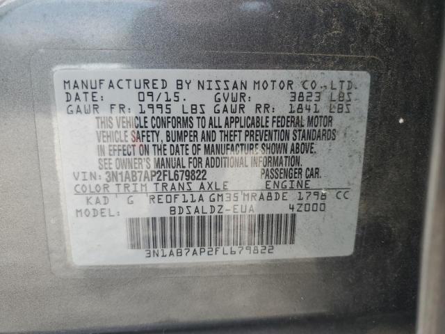 2015 Nissan Sentra S VIN: 3N1AB7AP2FL679822 Lot: 58714214