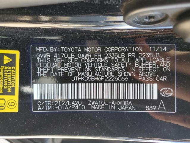 2015 Lexus Ct 200 VIN: JTHKD5BH6F2226066 Lot: 58490144