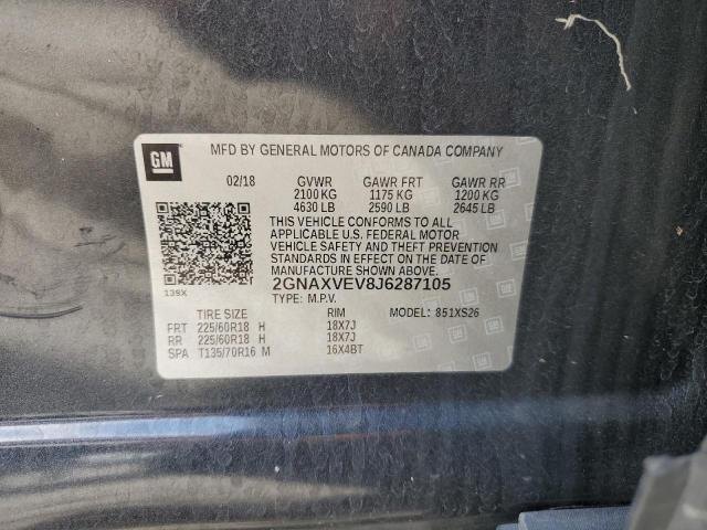 2018 CHEVROLET EQUINOX PR - 2GNAXVEV8J6287105