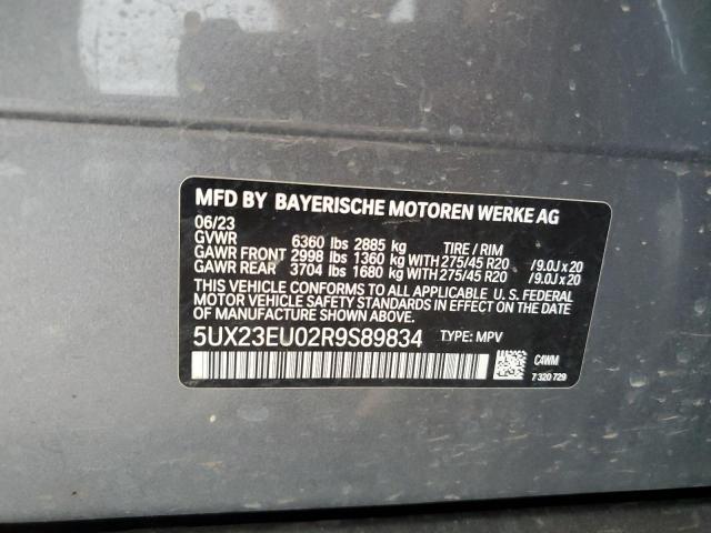 2024 BMW X5 xDrive40I VIN: 5UX23EU02R9S89834 Lot: 60123514
