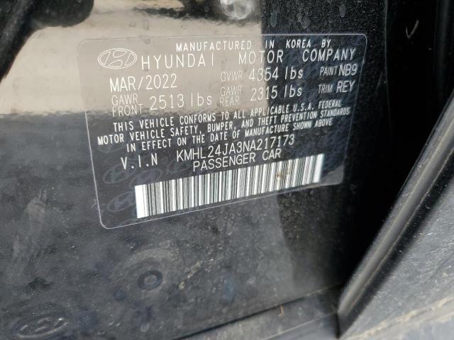 2022 Hyundai Sonata Se VIN: KMHL24JA3NA217173 Lot: 58446434