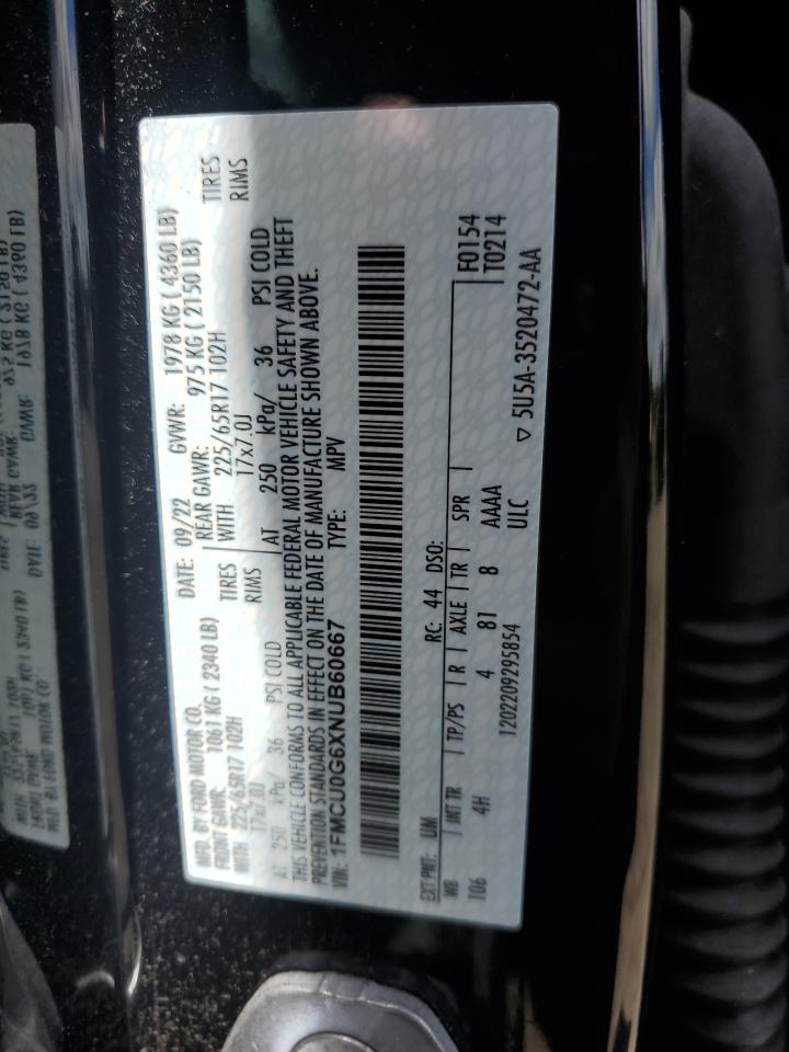 1FMCU0G6XNUB60667 2022 Ford Escape Se