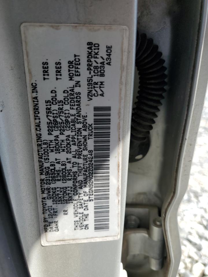 5TEGN92N02Z024248 2002 Toyota Tacoma Double Cab Prerunner