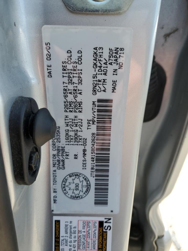 JTEBU14R158042628 2005 Toyota 4Runner Sr5