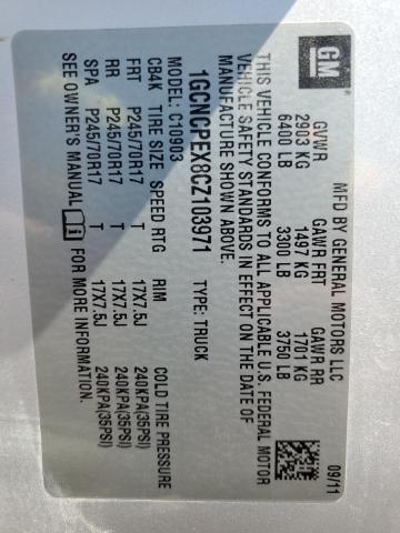 2012 Chevrolet Silverado C1500 VIN: 1GCNCPEX8CZ103971 Lot: 59759834