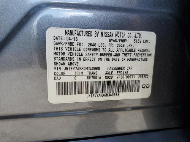 2016 Infiniti Q50 Premium VIN: JN1EV7ARXGM340968 Lot: 58302884