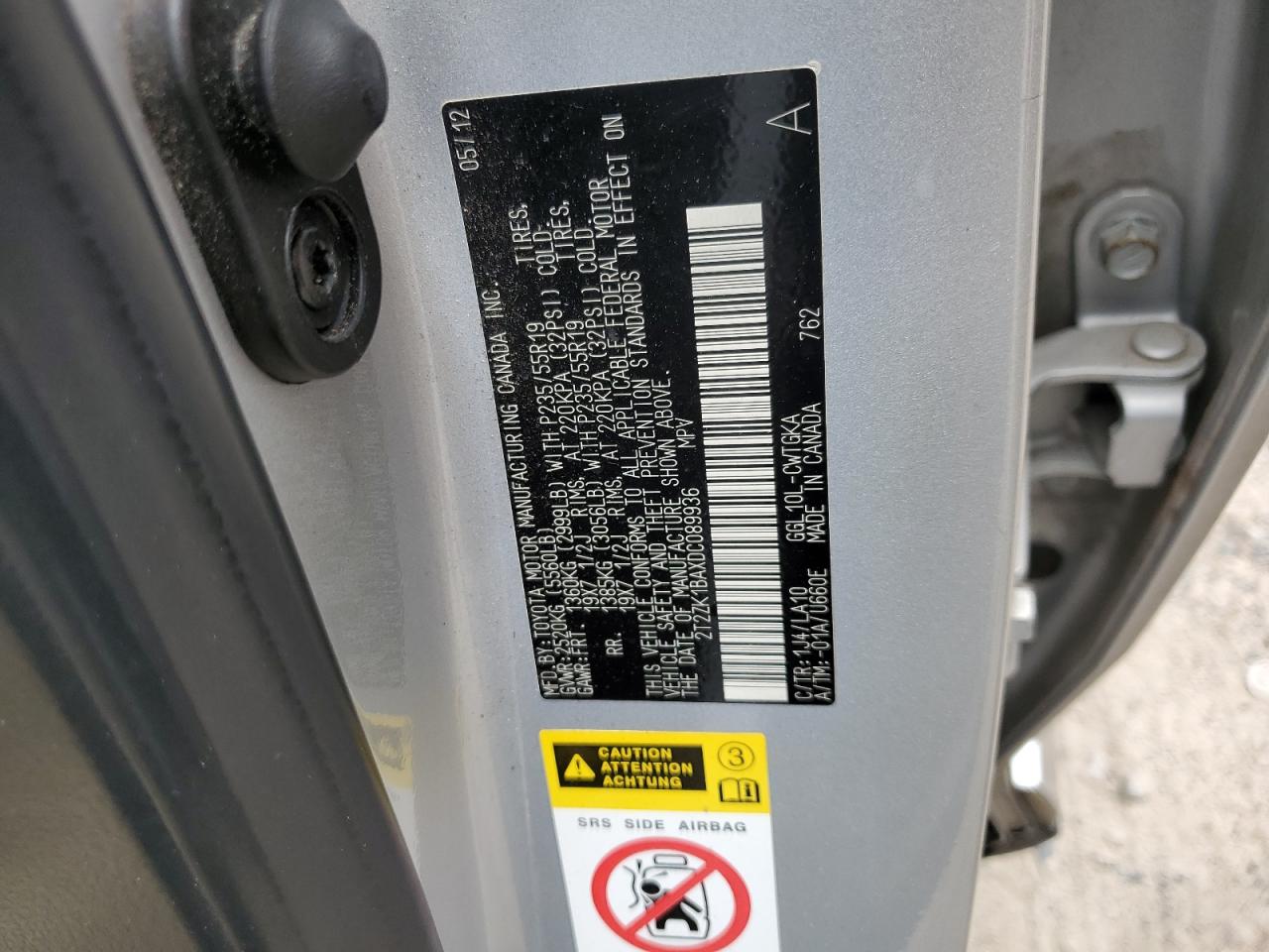 2T2ZK1BAXDC089936 2013 Lexus Rx 350