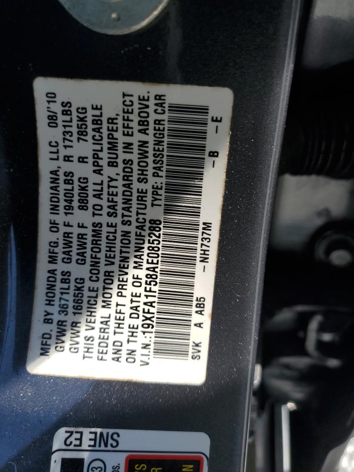 19XFA1F58AE085288 2010 Honda Civic Lx