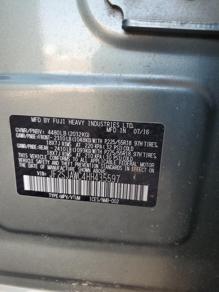 JF2SJAWC4HH435597 2017 Subaru Forester 2.5I Touring