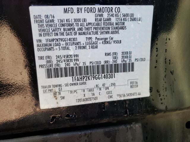 2016 Ford Taurus Sho VIN: 1FAHP2KT9GG140301 Lot: 60734664