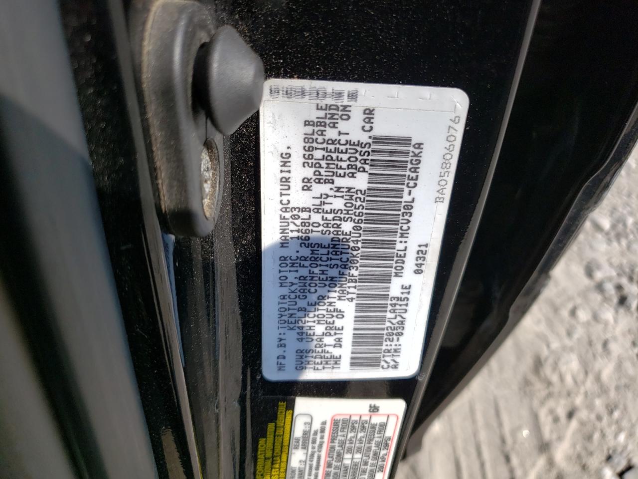 4T1BF30K04U066522 2004 Toyota Camry Le