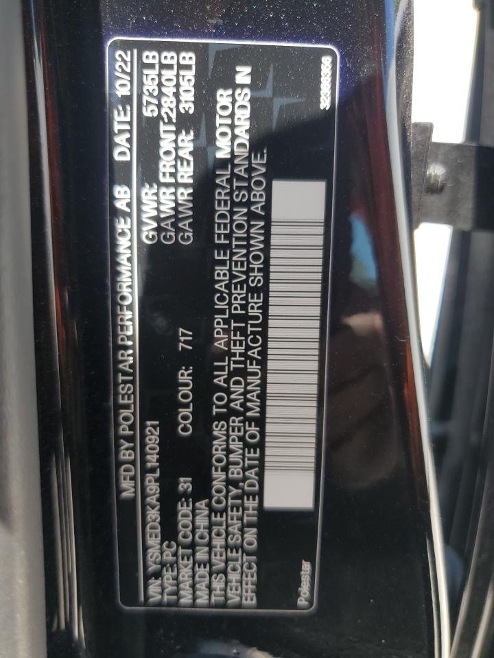 YSMED3KA9PL140921 2023 Polestar 2