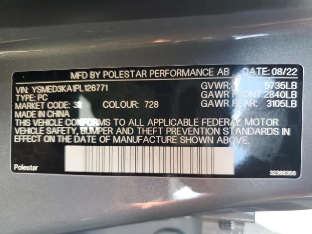 2023 Polestar 2 VIN: YSMED3KA1PL126771 Lot: 59732614