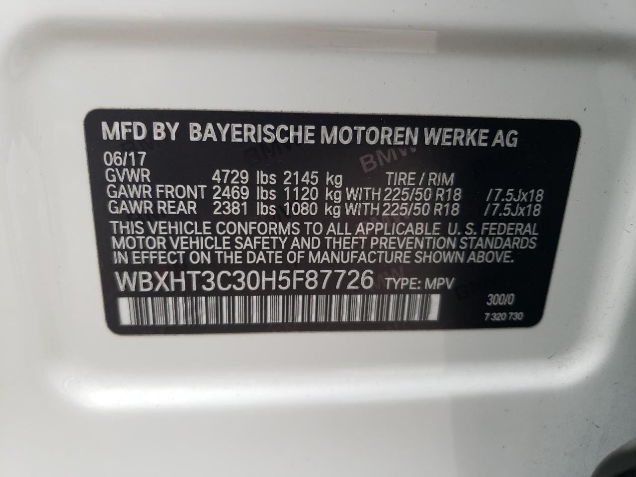 WBXHT3C30H5F87726 2017 BMW X1 xDrive28I