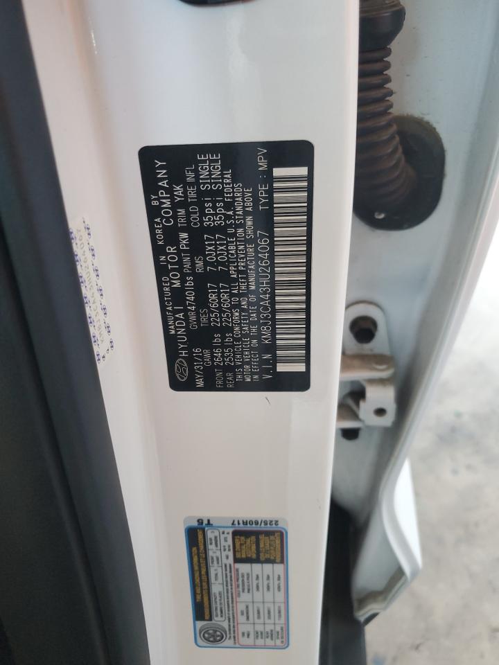 KM8J3CA43HU264067 2017 Hyundai Tucson Limited