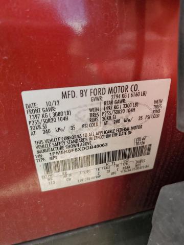 2013 Ford Explorer Limited VIN: 1FM5K8F8XDGB48063 Lot: 56977454