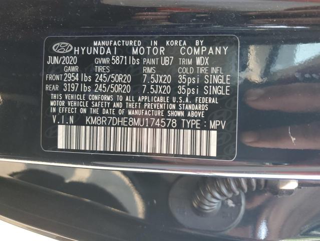 2021 Hyundai Palisade Calligraphy VIN: KM8R7DHE8MU174578 Lot: 59219254