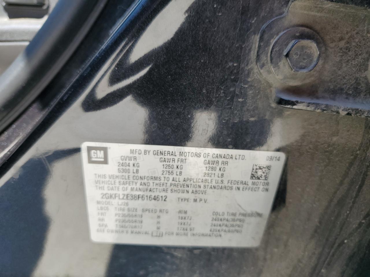 2GKFLZE38F6164612 2015 GMC Terrain Denali