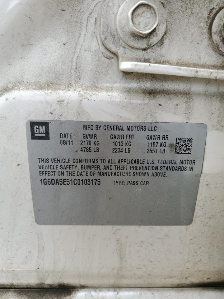 1G6DA5E51C0103175 2012 Cadillac Cts