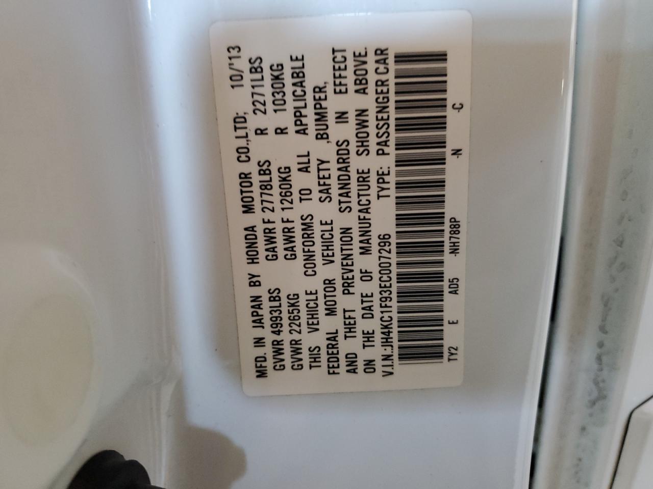 JH4KC1F93EC007296 2014 Acura Rlx Advance