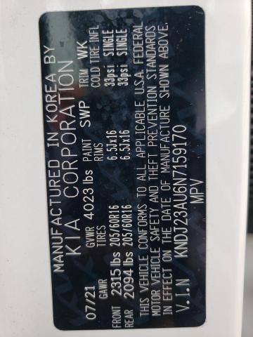 2022 Kia Soul Lx VIN: KNDJ23AU6N7159170 Lot: 57009644