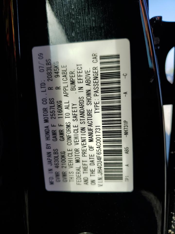 JH4CU4F65AC001731 2010 Acura Tsx