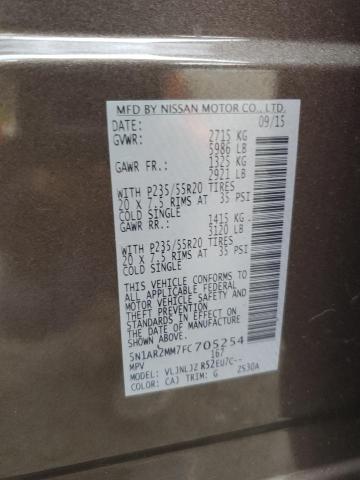 2015 Nissan Pathfinder S VIN: 5N1AR2MM7FC705254 Lot: 61087404